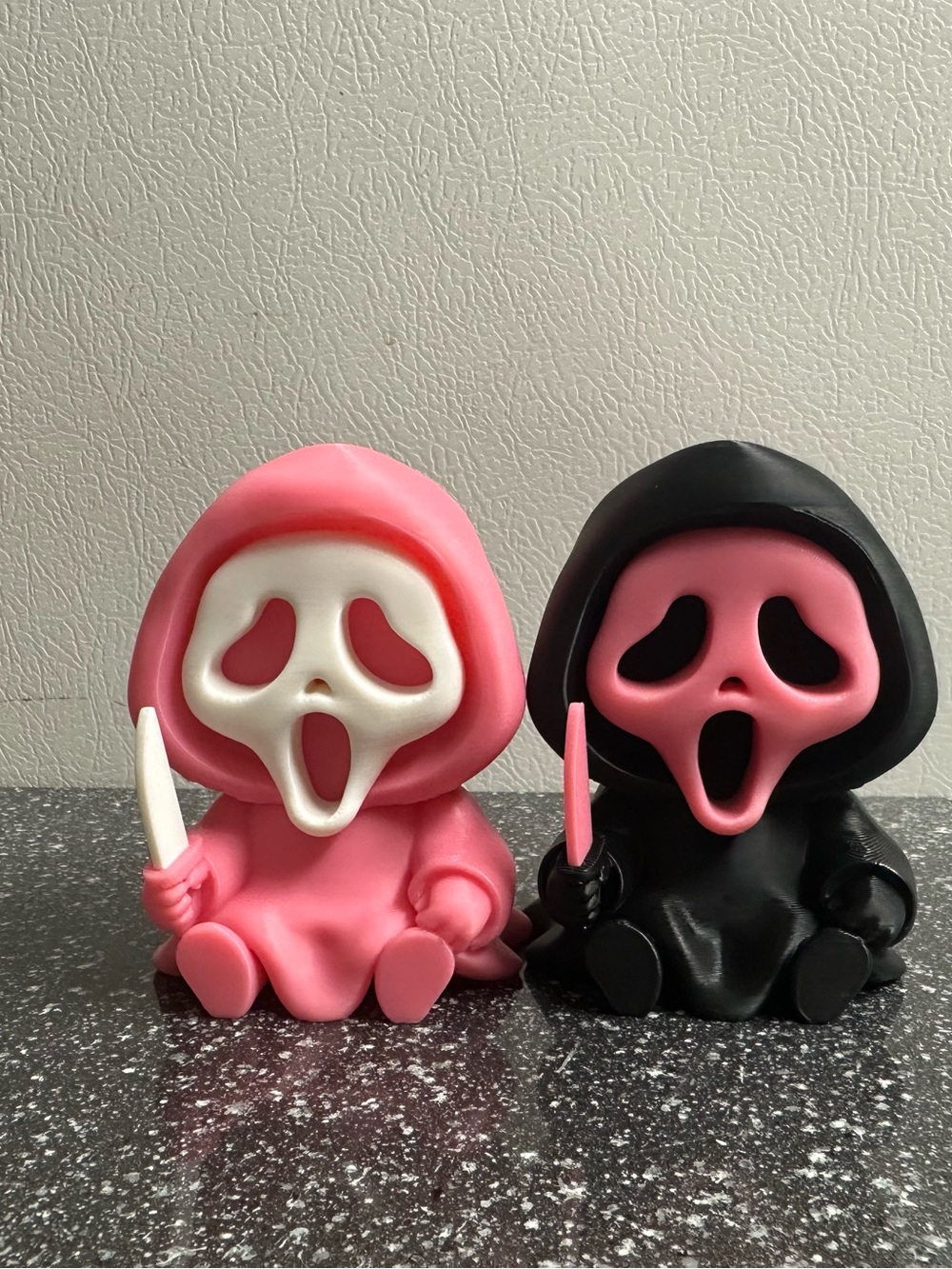 Pink and black Ghost face figure 2 pack!